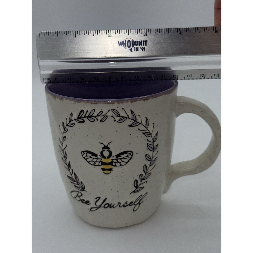 Bee Yourself Bumble Queen Bee Coffee Tea Mug Purple Stoneware‎ Spectrum Designz - Picture 8 of 8